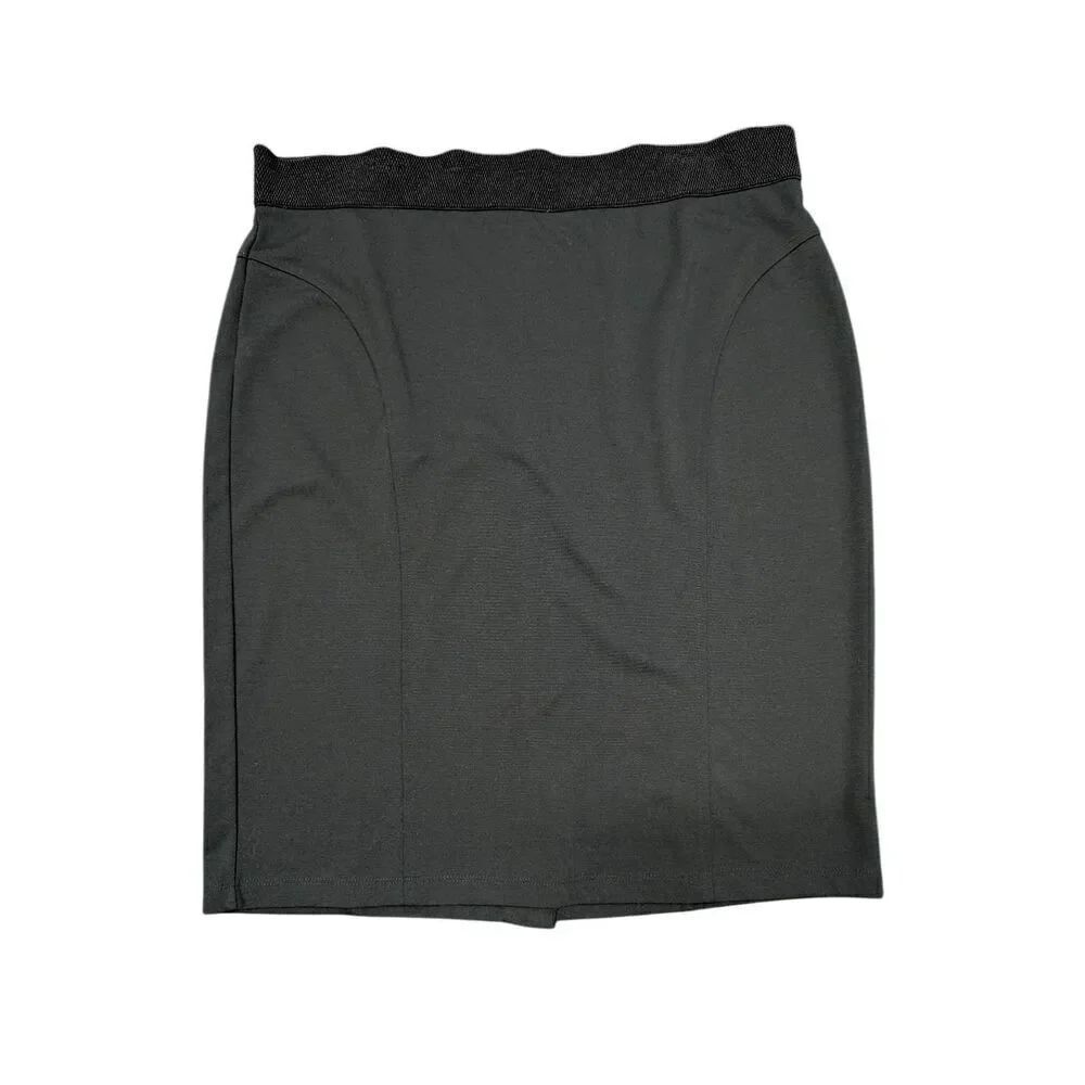 Miss Tina Skirt Black Wide Waistband Straight Knee Length Women's Size XL (16-1